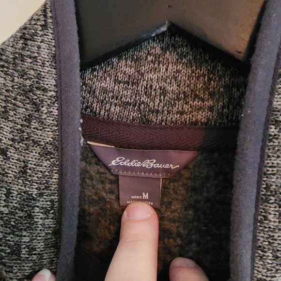 Eddie Bauer Fleece Mock Neck snap pull over Mens size Medium - Picture 3 of 3